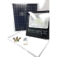 TEMPO DI SALDI 100W SMD LED priekšējais lukturis ar saules paneļa sensoru un tālvadības pulti balts