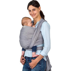 AMAZONAS Baby Sling Carry Sling Grey - Test Winner at Stiftung Warentest with Top Score 1.7-450 cm 0-3 Years to 15 kg in Grey