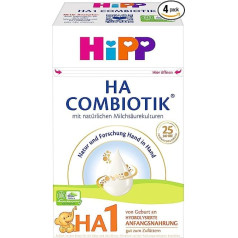 HiPP Milchnahrung HA Combiotik HA1 Combiotik, 600g, 4er Pack (4 x 600g)