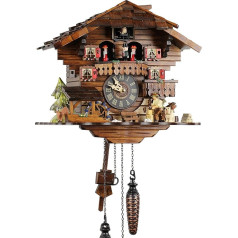 21438 Cuckoo Clock, Real Wood, Battery-Operated Quartz Movement, Music, Cuckoo Call, Eble, 30 cm