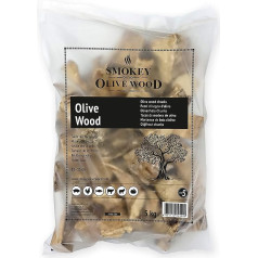 Smokey Olive Wood 5kg olīvkoks bārbekjū un smēķētājam, neapstrādāti gabaliņi 5-10 cm