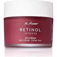 M. Asam Retinol Intense 24 stundu krēms (100 ml) — barojošs sejas krēms efektīvai grumbu izlīdzināšanai un pret ādas novecošanās pazīmēm, ar retinolu, hialurona un šī sviestu, vegānisku sejas kopšanu pret novecošanos