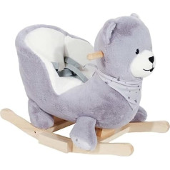 Triis Kids Seven Plush Toy Bear with Rocker for Babies (10/36 Months), 60 x 50 cm, Wooden Base, Ergonomic Seat and 3-Point Harness