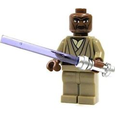 LEGO Star Wars Clone Wars LOOSE Mini figūra Mace Windu ar sudrabu – gaismas zobens – LEGO durvis