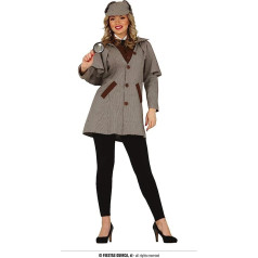 FIESTAS GUIRCA The Smart Detective Costume Women's - Size M 38 - 40 - Detective Fancy Dress Women - Detective Hat, Detective Cape, Shirt Insert with Tie - Carnival, Spy Fancy Dress Costume Adults