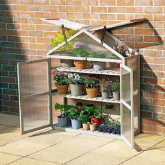 FeelGoodUK Wooden Cold Frame Greenhouse Planter 120cm H x 30cm D x 100cm W