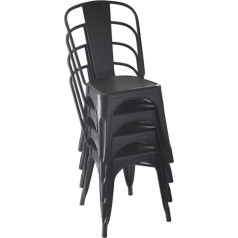 Amazon Basics Set of 4 Black Metal Dining Chairs 51 x 43 x 85 cm
