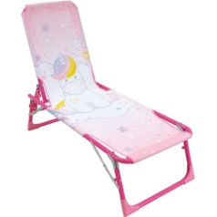 Fun House Long Seat Folding Deck Chair 112 x 40 x 40 cm for Children Pink