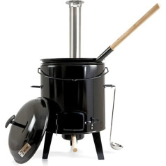 BBQ-Toro Enamelled Field Kitchen with Lid - Stew Pot / Goulash Kettle - 17-Litre Hungarian Goulash Pot for Outdoor Cooking