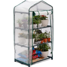 Bramble - Premium garden foil greenhouse for balcony and terrace with 3 levels, steel frame and reinforced PVC cover - stable and easy to assemble - 125 x 69 x 49 cm