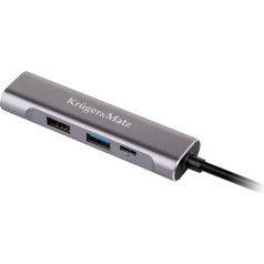 Adapteris (HUB) C tipa USB — HDMI/USB3.0/USB2.0/C portam
