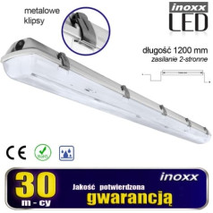 Nvox Hermētisks industriālais gaismeklis ip65 led 1x120cm t8 g13 ar divpusēju barošanu