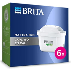 BRITA Maxtra Pro Expert ūdens filtra kasetne Cal-Pack 6 — oriģināla BRITA rezerves daļa maksimālai sadzīves tehnikas aizsardzībai, samazina kaļķakmens, piesārņotāju, hlora un metālu daudzumu.