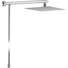 GRIFEMA, G7007 Shower Head with Shower Arm and Shower Hose, Stainless Steel, Chrome, Silver