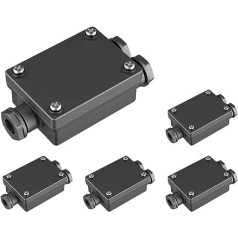 ledscom.de divvirzienu āra kabeļa savienotājs, IP68, uzmava 6–8 mm kabeļa diametram, 5 gab.