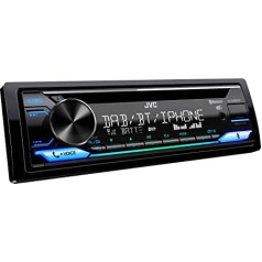 JVC KD-DB922BT CD automašīnas radio ar DAB+ un Bluetooth brīvroku komplektu (USB, AUX-In, 3 x Pre-Out 2,5 V, Amazon Alexa, skaņas procesors, 4 x 50 W, VAR. Apgaismojums)