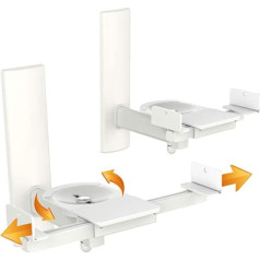 RICOO LH023-W Speaker Wall Mount Universal Speaker Wall Mount Swivelling Tilting Bracket Set of 2 up to Max. 25 kg