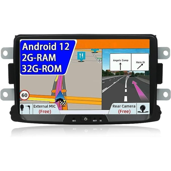 JOYX Android 10 automašīnas radio, kas piemērots Renault Duster/Dacia Sandero/Lada Xray 2/Renault Captur/Logan 2 - atpakaļskata kamera Canbus Free - 2G + 32G - 2 Din 8 collas - ar stūres vadību 4G WiFi DAB Carplay