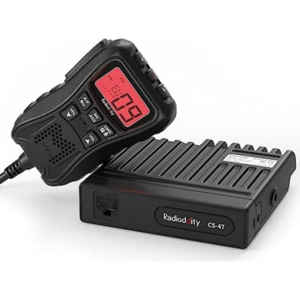 Radiodidity CS-47 CB radio AM/FM 40 kanālu liels 7 krāsu LCD displejs ar fona apgaismojuma mikrofonu ar iebūvētu skaļruni VOX RF pastiprinājums ar lielu diapazonu bezceļiem