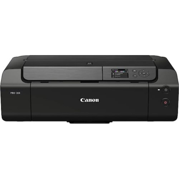 Canon PIXMA PRO-200 krāsu tintes printera fotoattēlu printeris DIN A3+ (augsti spīdīga druka, WiFi, USB 2.0, WiFi, LAN, drukas lietotne, 7,5 cm LCD krāsu displejs, 4800 x 2400 DPI, 8 atsevišķas printera tintes), pelēks