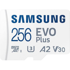 256 GB Evo Plus MicroSD atmiņas karte ierīcēm Go Pro Hero 4, Hero 5, Hero 6, Hero 7, Hero 8, Hero 9 Fusion Session + Digi tīrīšanas lupatiņa