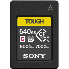 Sony VPG400 Tough CFexpress liela ātruma G klases atmiņas karte 640 GB A tipa (800 MB/s lasīšanas un 700 MB/s rakstīšanas) CEA-G640T