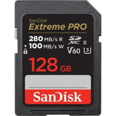 SanDisk 128GB Extreme PRO SDXC karte, līdz 280MB/s-UHS-II-C10-U3-V60