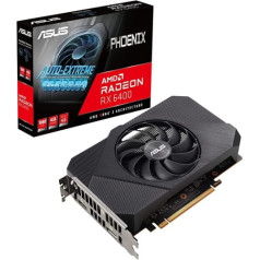 ASUS Phoenix Radeon RX6400 4G GDDR6 spēļu grafikas karte (AMD Radeon RX6400, 8GB GDDR6 atmiņa, 1x HDMI 2.1, 1x DisplayPort 1.4a, PH-RX6400-4G), standarta izdevums