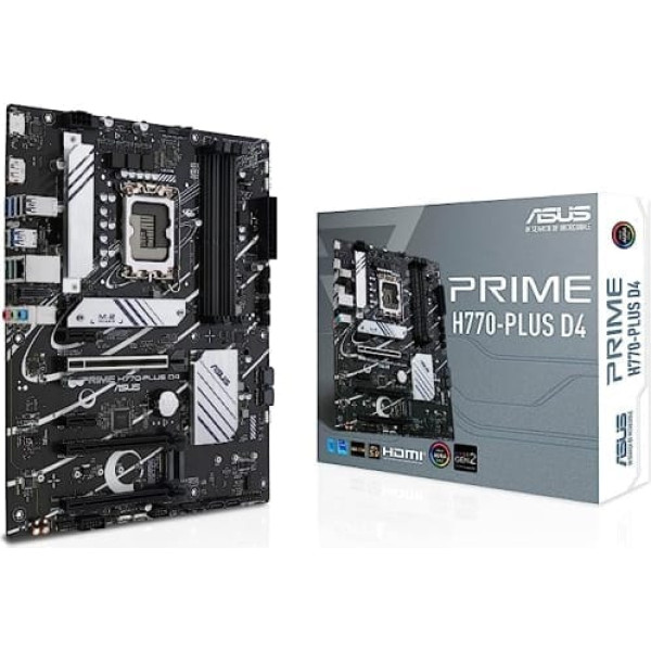 ASUS Prime H770-PLUS D4 spēļu mātesplates ligzda Intel LGA 1700 (Intel H770, ATX, DDR4 atmiņa, 3x PCIe 4.0 M.2, Thunderbolt 4, Aura Sync)