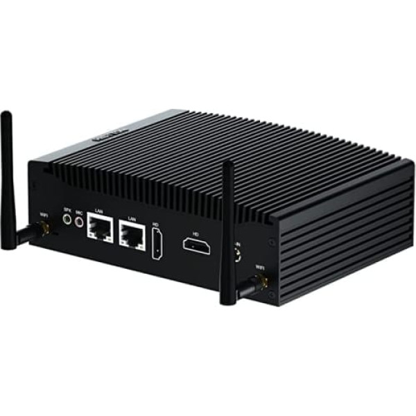 HISTTON Dual Core Fanless Mini PC, Industrial PC Core i5-7300U, DDR4 8GB RAM 256GB SSD, Dual LAN, WiFi, BT4.2, Industrial Mini PC 2 RS232 COM, Dual HD, USB 3.0, Mini Desktop PC Windows 10 P. ro