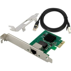 2,5 GBase-T PCIe 3.1 tīkla adapteris ar Intel I225-V + 3 pēdu Cat8 Ethernet kabeli 2500/1000/100Mbps PCI Express Gigabit Ethernet kartes RJ45 LAN kontrolieris operētājsistēmai Windows 10/11 ar L profila B raķeti