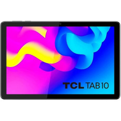 TCL TAB 10 WiFi 10,1 collas HD planšetdators, astoņkodolu, 4 GB RAM, 64 GB atmiņa, paplašināma līdz 256 GB, izmantojot MicroSD, 5500 mAh akumulators, Android 11, pelēks