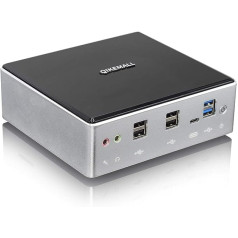 qikemall Mini PC Window 10 Pro Core i7 10510U, Mini Computer Dual LAN 16GB RAM DDR4 512GB NVME SSD, Micro PC HDMI DP 4k Type-C Business PC USB 3.0 WiFi BT4.2