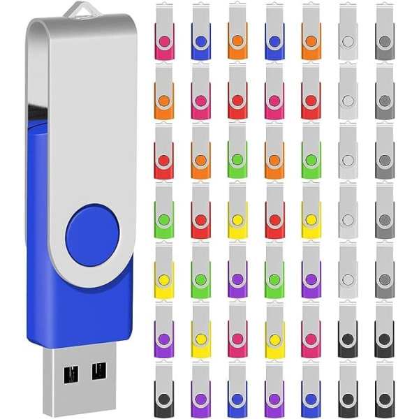 USB Flash Drives 4 GB Pack of 50 USB 2.0 Memory Stick Flash Drives Data Multicoloured (4 GB, Multicoloured 50)