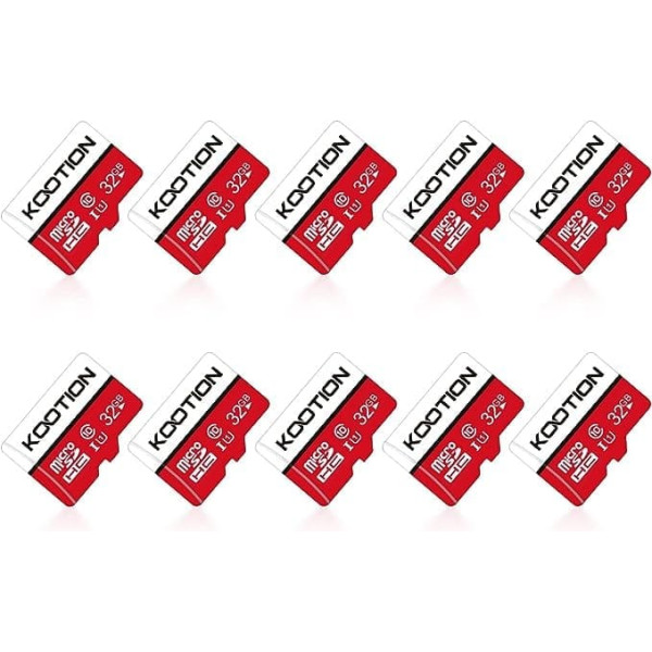 KOOTION Micro SD Card 32GB Class 10 Memory Card SD MicroSDHC Pack of 10 Mini SD Card 32G Memory Cards Colourful (UHS-I A1 U1) SD Cards 32GB MicroSD Card for Cameras Mobile Phone Tablet Android