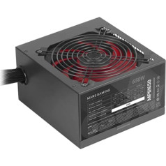 Mars Gaming MPIII650, PC ATX 650W Power Supply, Silent AI-RPM Technology, 85% Efficiency, Black