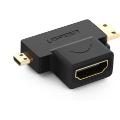 Adaptera adapteris no HDMI savienotāja A tipa mini HDMI - mikro HDMI