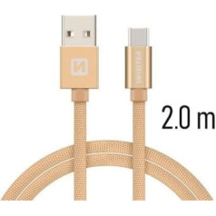 Swissten Textile Universāls Quick Charge 3.1 USB-C Datu un Uzlādes Kabelis 2m