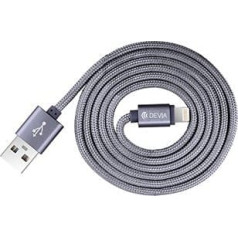 Devia Fashion Series Cable for Lightning (MFi, 2.4A 1.2M) grey