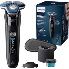 Philips Shaver Series 7000 — vīriešu elektriskais mitrais un sausais skuveklis ar izvelkamu trimmeri, tīrīšanas staciju, uzlādes staciju un ceļojumu futrāli (modelis S7886/55)