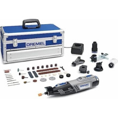 Dremel Platin Edition 8220 bezvadu daudzfunkcionāls instruments (12V, komplekts ar 5 piederumiem, 65 piederumi, mainīgs ātrums 5000-33000 apgr./min griešanai, griešanai, urbšanai, gravēšanai, slīpēšanai)