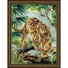 RIOLIS 1549 Owner Of Jungle Cross Stitch Kit, Cotton, multicoloured, 30 x 40 x 0.1 cm