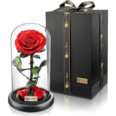 YourRoses® oriģināla augstākās kvalitātes stikla roze ar skaistu dāvanu kastīti, ilgu izturību un elegantu dāvanu kā mīlestības sertifikātu, dāvana no sirds