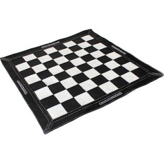 StonKraft 19 x 19 collu īstas ādas šahs - melna krāsa | Roll-up šahs | Turnīra šahs