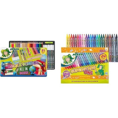 JOLLY Back to School Box Skolas sākuma komplekts ar 31 daļiņu un Superstar One Fibre-Tip pildspalvām Augstas kvalitātes flomāstera uzgali, mazgājami 24 gabali kartona futrālī 4445-0030 24 šķiedras uzgali pildspalvas