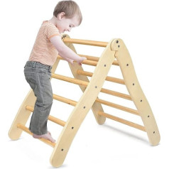 Aomdom Children's Climbing Triangle, Foldable Design for Children Made of Natural Wood, Climbing Frame