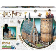 850 finierzāģa puzle — 3D mozaīka — Harijs Poters — Cūkkārpa — Lielā Halle