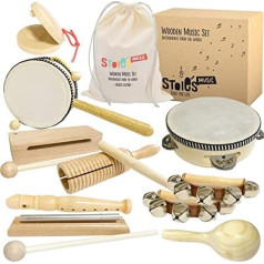 Stoie's Musical Instruments for Children - Children's Toy from 3 Years - Wooden Percussion Toy Children's Drum Set - Drum Rattle Eggs Soundwoods - Baby Music Toy Children's Drum Instruments