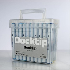 Docktip Brush Pen Box 40 Alkohola pildspalvas Brush Tip