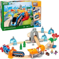 BRIO World 33972 Smart Tech Sound Action Tunnel Travel Train Set, Electric Train with Rails & Tunnel, Interactive Toy, Recommended from 3 Years